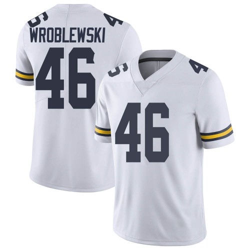 Michael Wroblewski Michigan Wolverines Men's NCAA #46 White Limited Brand Jordan College Stitched Football Jersey AWO1654MD